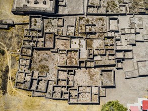 Aerial of the Mesoamerican archaeological site Tecoaque