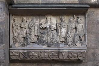 Historical religious relief on the St. Sebald Church