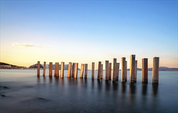 Concrete pier in the Tyrrhenian Sea at Golfo Aranci