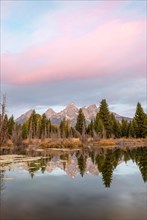 Mountain peaks at dawn