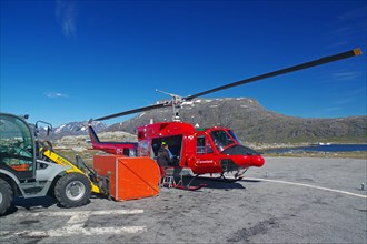 Helicopter and transport equipment