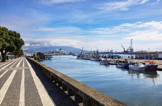 Fishing port and promenade of Ponta Delgada