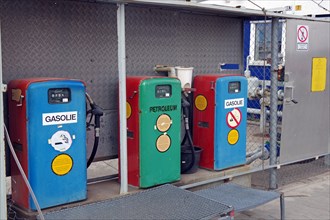 Petrol pumps of a simple petrol station