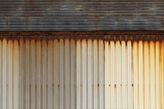 Rusty corrugated iron facade