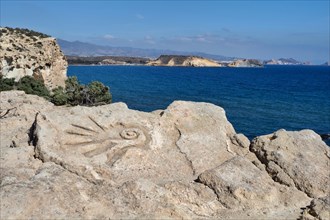 Coastal footpath on rocky coast from San Juan de los Terreros to Aguilas and Cabo Cope