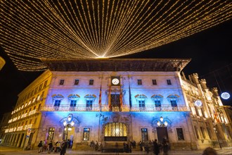 Palma City Hall with Christmas lights