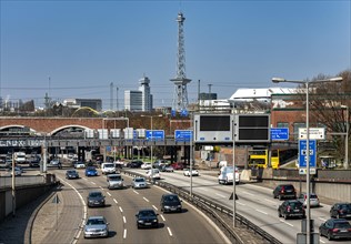 The Berlin city motorway at the Halensee and Messedamm traffic junction
