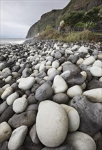 Coast with large round stones in Rocha da Relva