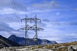 Electricity pylons near the Gotthard Pass