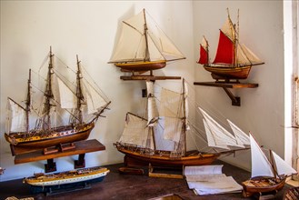 Model ships from original plans from an arts and crafts workshop