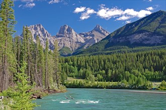 Glacial river and high mountains