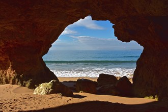 View of the sea through a rock window