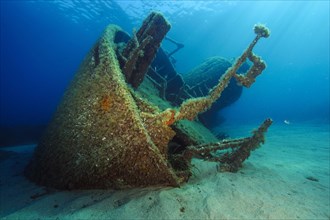 Stern of sunken ship decaying rusting shipwreck Elviscot