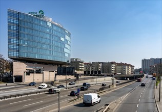 The Berlin city motorway at the Halensee and Messedamm traffic junction
