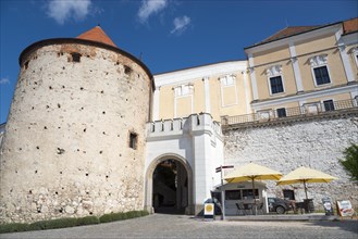 Round tower and entrance to Mikulov or Nikolsburg Castle