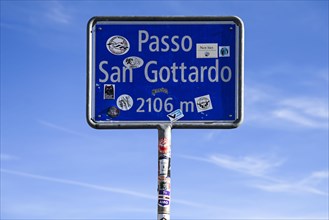Place-name sign Gotthard Pass