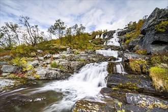 Waterfall in Stora Sjoefallet National Park