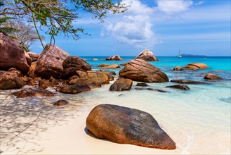 Dream beach with granite rocks