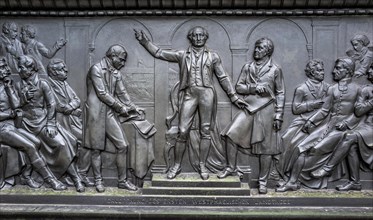 Bronze figures at the base of the monument to Frederick the Great Unter den Linden