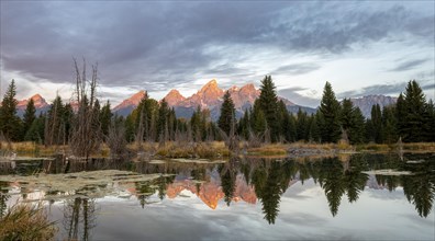 Mountain peaks at dawn