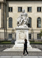 The Humboldt statue in front of the entrance to the University Unter den Linden