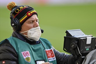 Cameraman with mouth guard