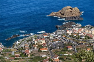 View of the small village of Porto Moniz in Madeira