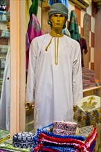 Traditional garments in the souq with headgear