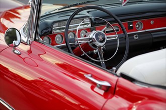 Steering wheel in a vintage car