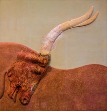 Relief fresco with bull's head