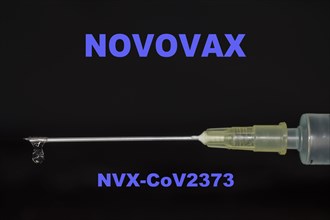 Injection syringe with the vaccine NVX CoV2373 from Novovax