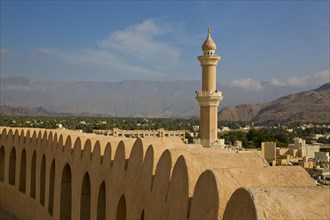 View of mosque and minaret from Nizwa Fort