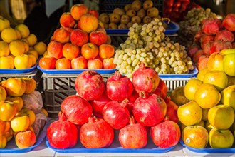 Pomegranates at market