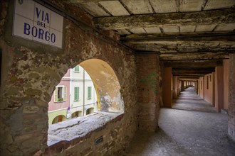 Historic portico Via del Borgo o degli Asini