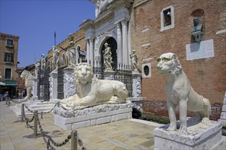 Entrance portal of the Arsenal and Lion of Piraeus