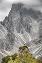 Hiker standing on a ridge