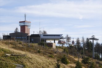 Top station of the cable car and the Wurmberg tower