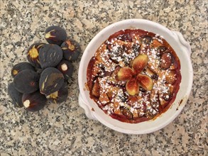 Red figs as an ingredient for dessert clafoutis