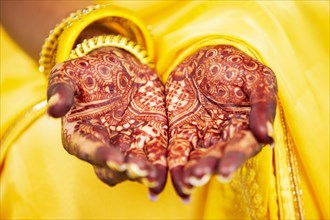Hand palm of a Hindu bride