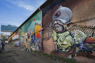 Facade with graffiti