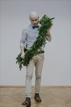 Man with fir wreath