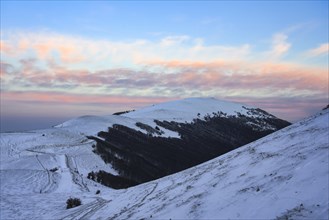 Mount Acuto in Winter at sunrise