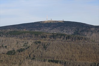 View from the Wurmberg to the summit of the Brocken