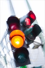 Blurred photos of a traffic light