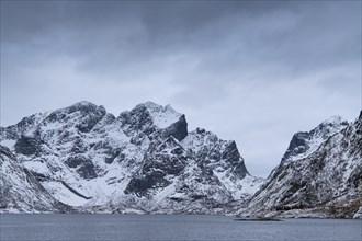 Winter mountains in Lofoten