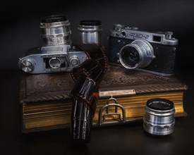 Still life with old cameras
