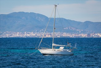 Sailing boat in the bay of Palma