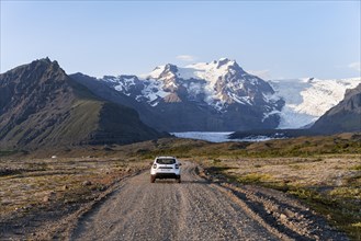 Car on gravel road