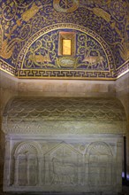 Mosaics and sarcophagus in the Mausoleum of Galla Placidia
