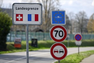 Traffic sign National border Switzerland